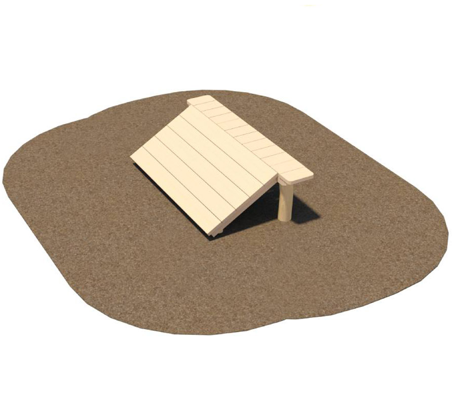 Ramp element of the ninja Playground - A wooden incline for beginning and end of ninja courses.